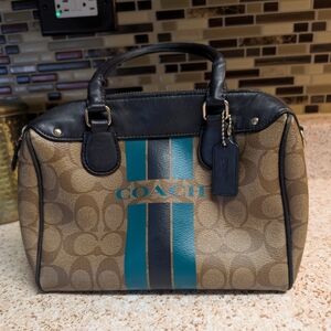 COACH - Varsity Stripe Signature Satchel Hand Bag